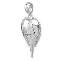 Sterling Silver Rhodium-plated Polished Horseshoe Crab Pendant