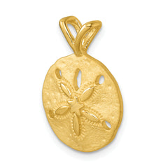 Sterling Silver Rhodium-plated Gold-tone Polished and Brushed Sand Dollar Pendant