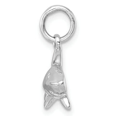 Sterling Silver Rhodium-Plated Polished Shark Pendant