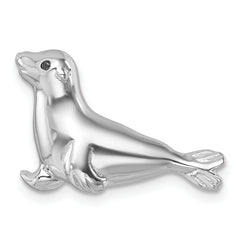 Sterling Silver Rhodium-plated Polished Sea Lion Pendant