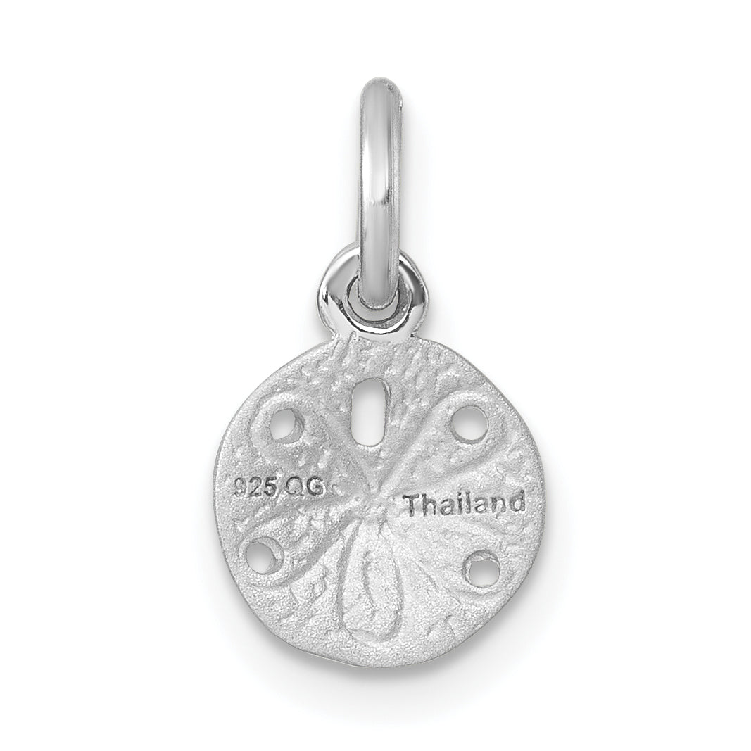 Sterling Silver Rhodium-Plated Mini Sand Dollar Charm