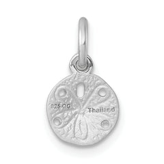 Sterling Silver Rhodium-Plated Mini Sand Dollar Charm