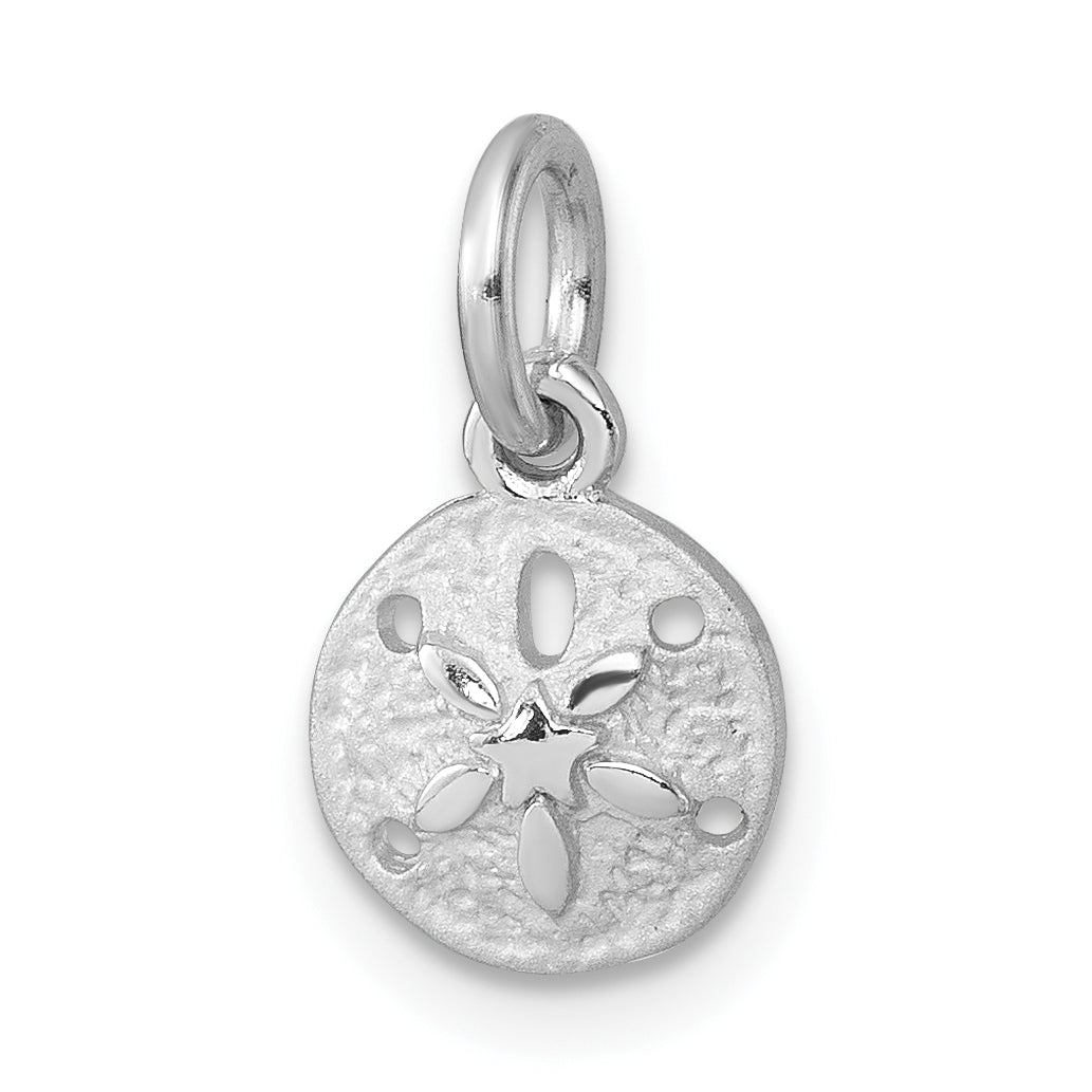 Sterling Silver Rhodium-Plated Mini Sand Dollar Charm