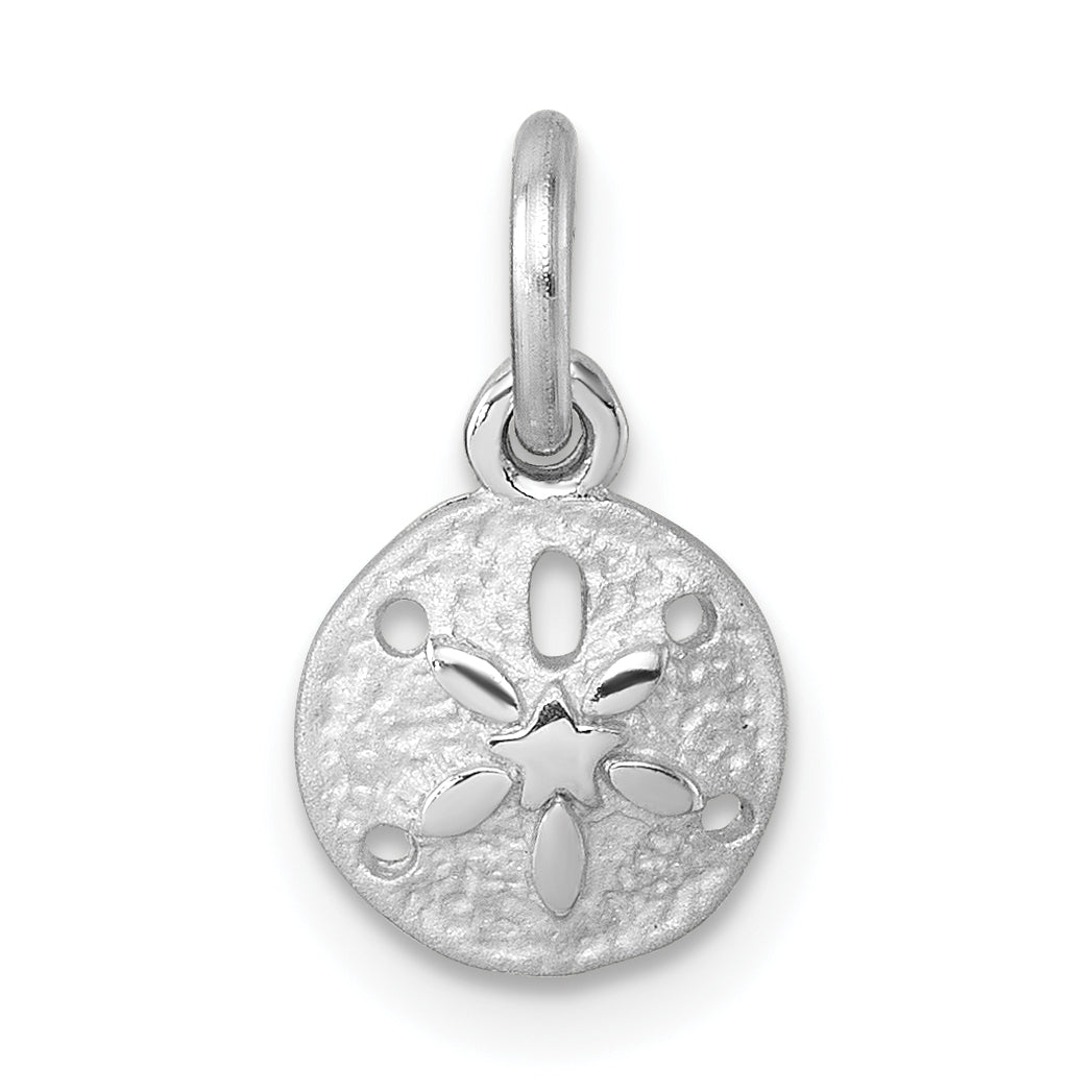 Sterling Silver Rhodium-Plated Mini Sand Dollar Charm