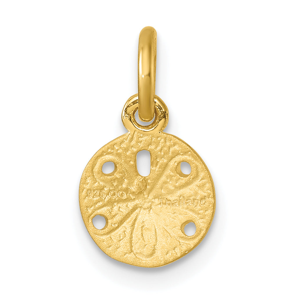 Sterling Silver Vermeil Mini Sand Dollar Charm