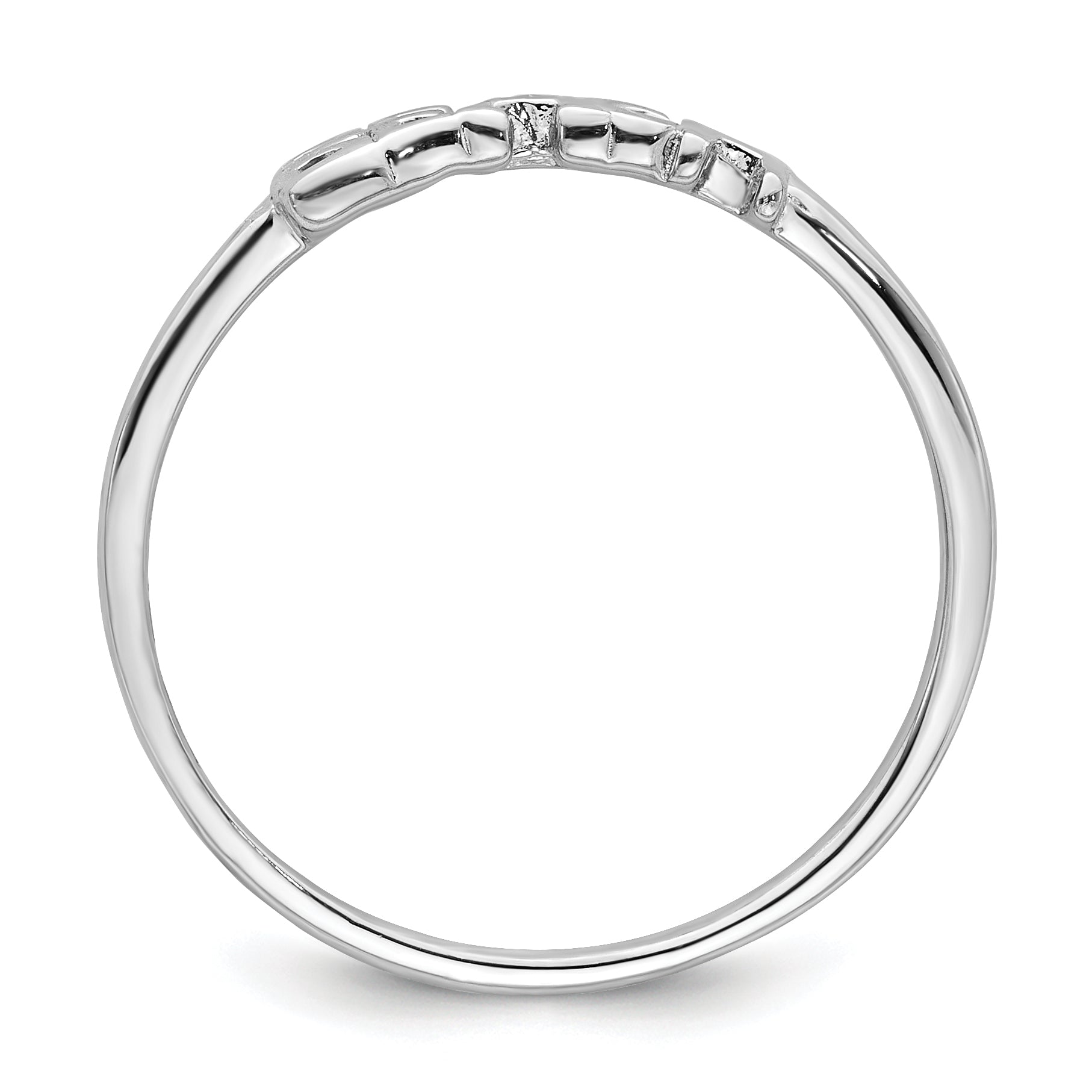 Sterling Silver Rhodium-plated Polished BEACH Ring