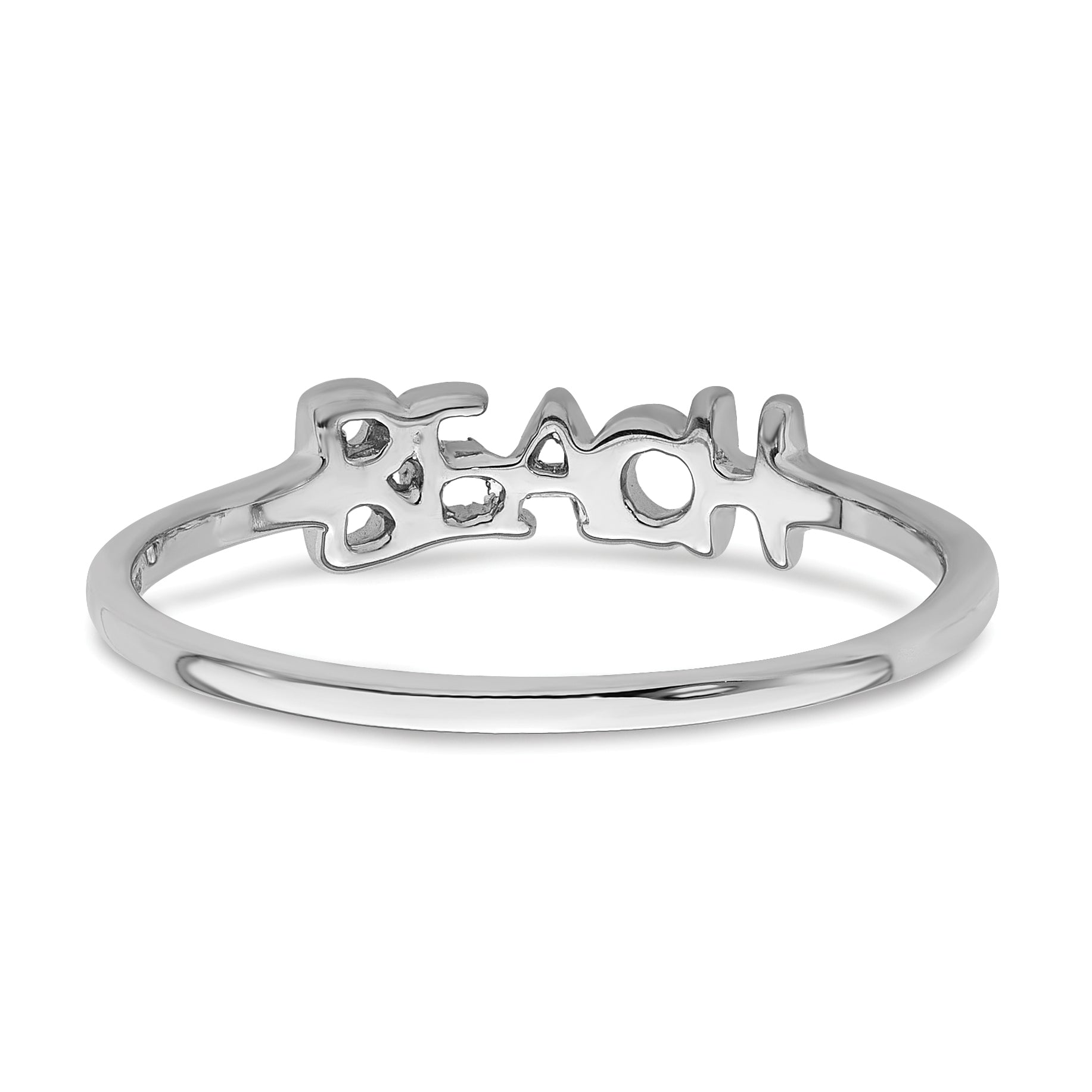 Sterling Silver Rhodium-plated Polished BEACH Ring