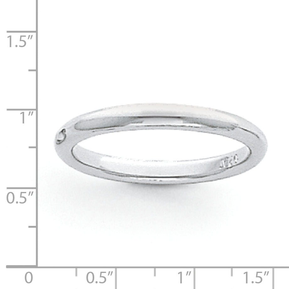 Platinum 3mm Lightweight Comfort-Fit Wedding Band Size 4