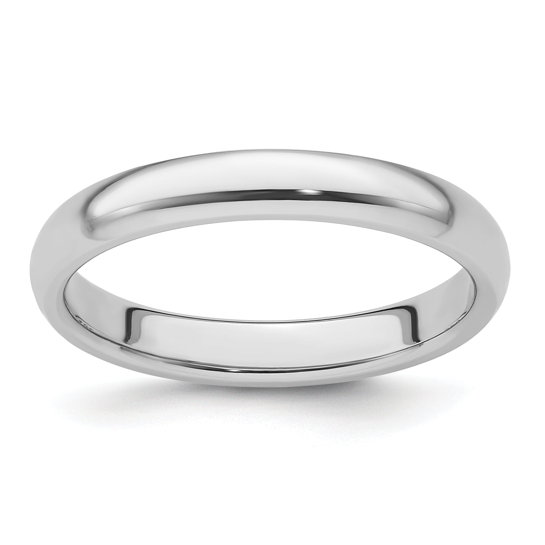 Platinum 3mm Lightweight Comfort-Fit Wedding Band Size 12