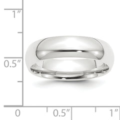 Platinum 6mm Lightweight Comfort-Fit Wedding Band Size 4