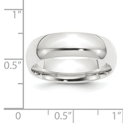 Platinum 8mm Lightweight Comfort-Fit Wedding Band Size 6