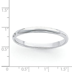 Platinum 3mm Half Round Featherweight Wedding Band Size 4