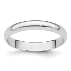 Platinum 3mm Half Round Featherweight Wedding Band Size 12