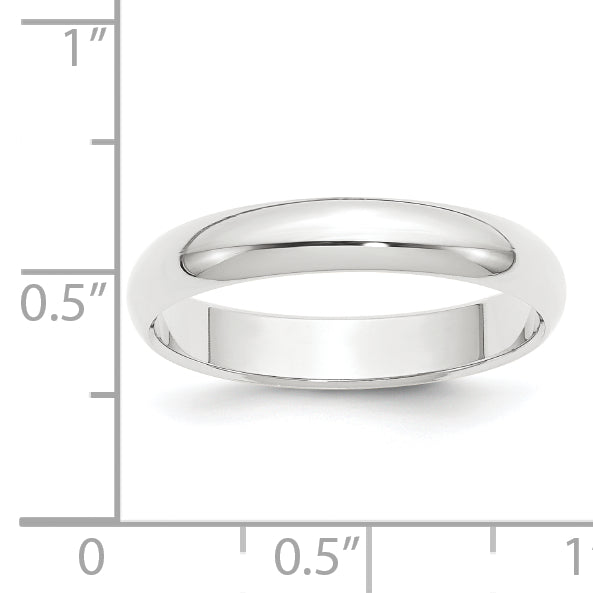 Platinum 4mm Half Round Featherweight Wedding Band Size 4