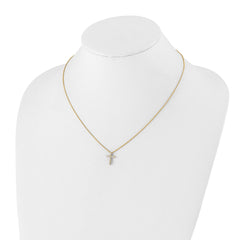 14K Lab Grown Diamond Cross Pendant Necklace