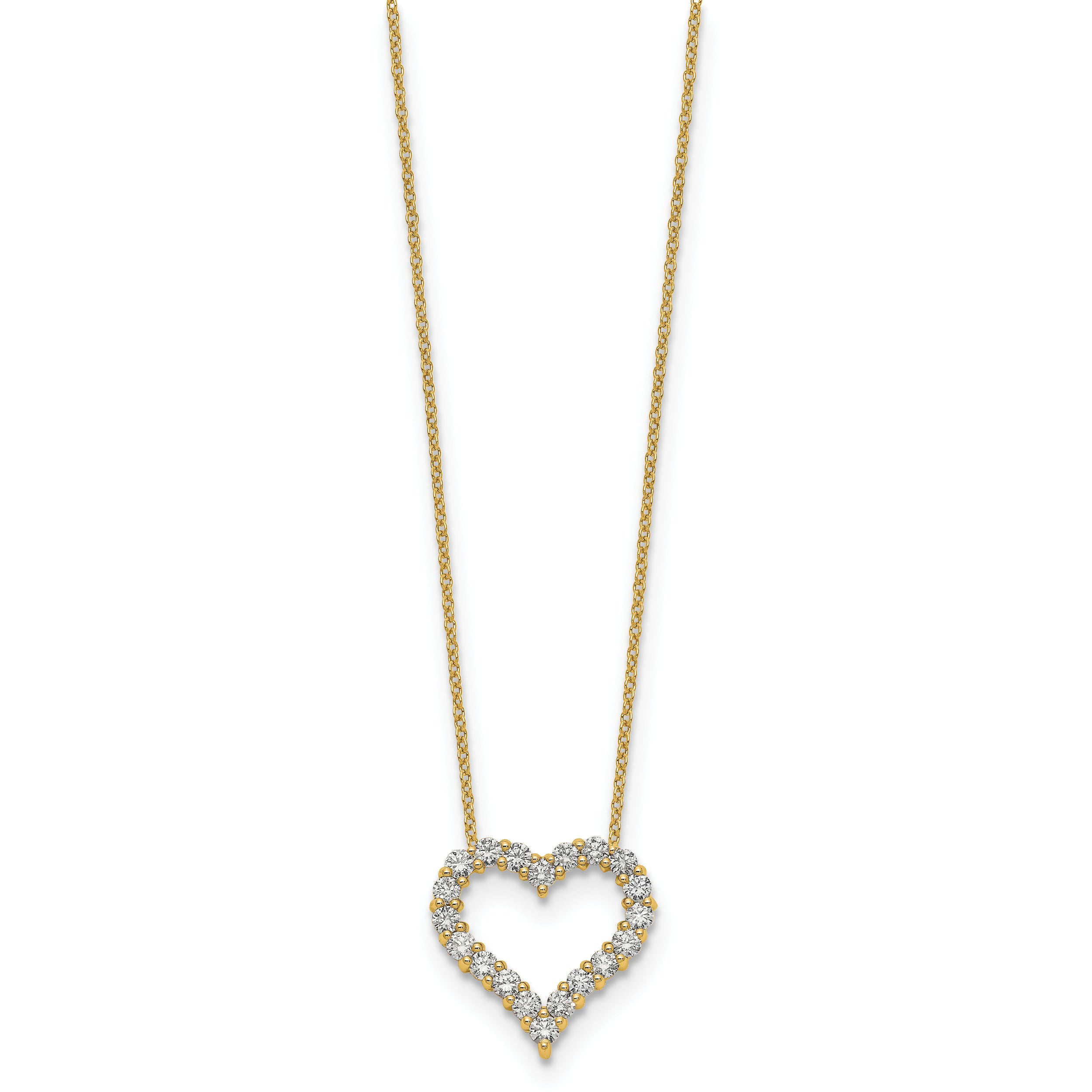 14K Lab Grown Diamond Heart 18 inch Necklace