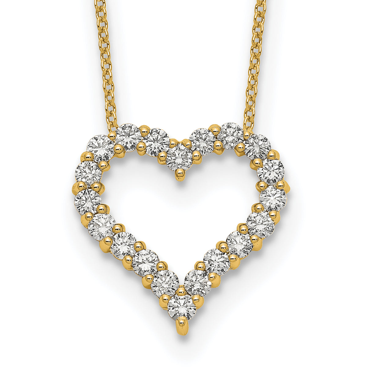 14K Lab Grown Diamond Heart 18 inch Necklace