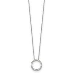 10k White Gold Diamond Circle 18 inch Necklace