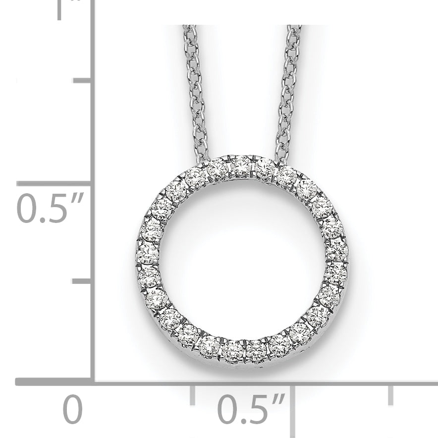 10k White Gold Diamond Circle 18 inch Necklace