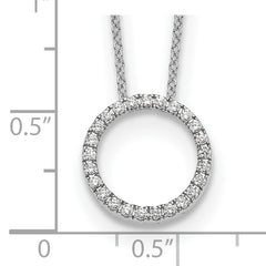 10k White Gold Diamond Circle 18 inch Necklace