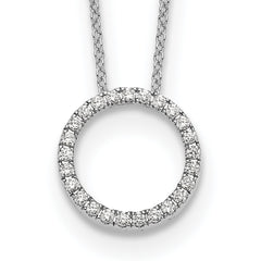 10k White Gold Diamond Circle 18 inch Necklace