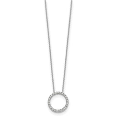 10k White Gold Diamond Circle 18 inch Necklace