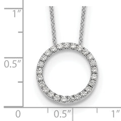 10k White Gold Diamond Circle 18 inch Necklace