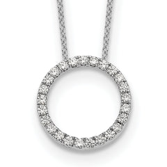 10k White Gold Diamond Circle 18 inch Necklace