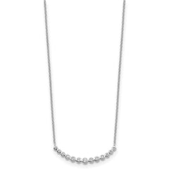 10k White Gold Diamond Curved Bar Necklace