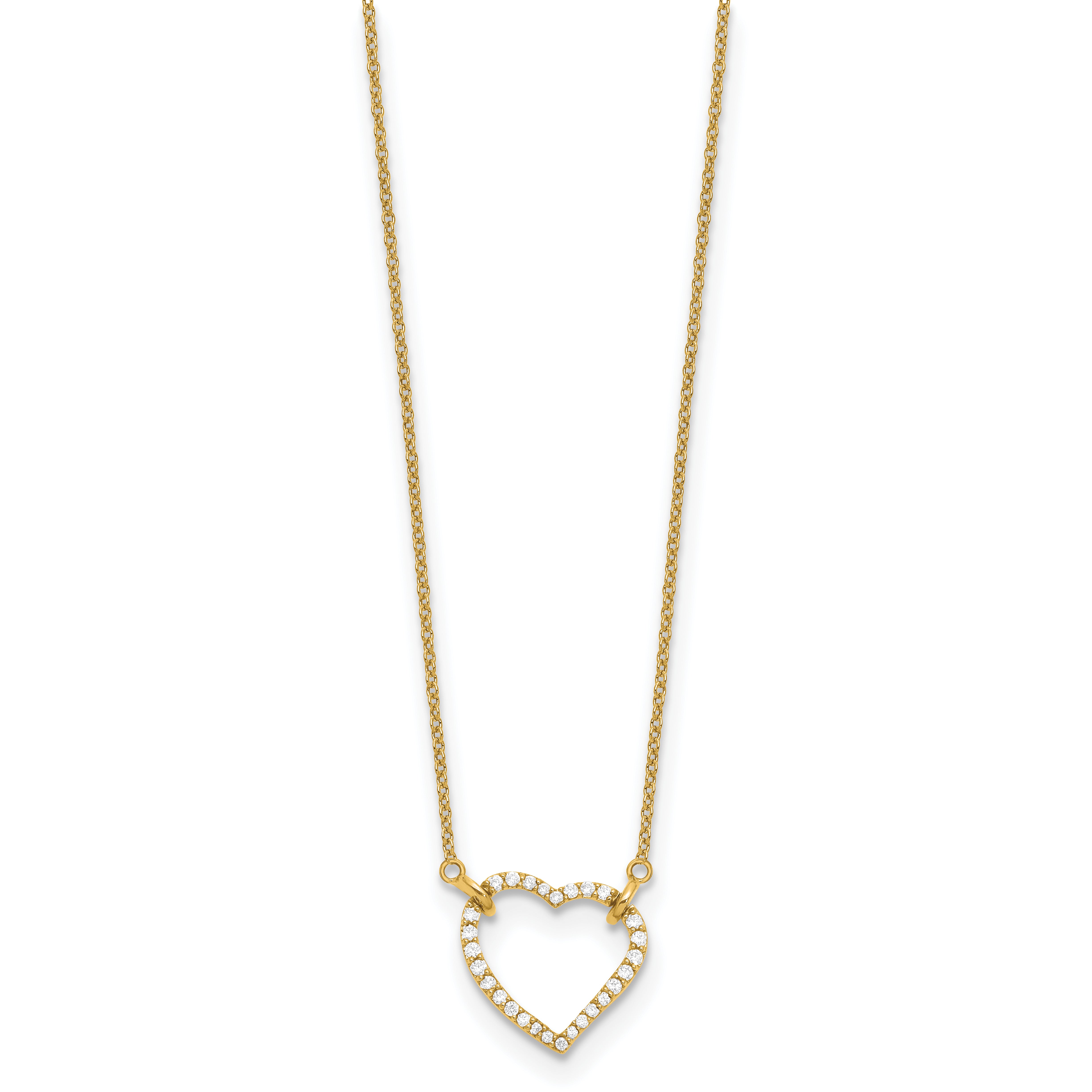 14K Lab Grown Diamond Heart Pendant Necklace