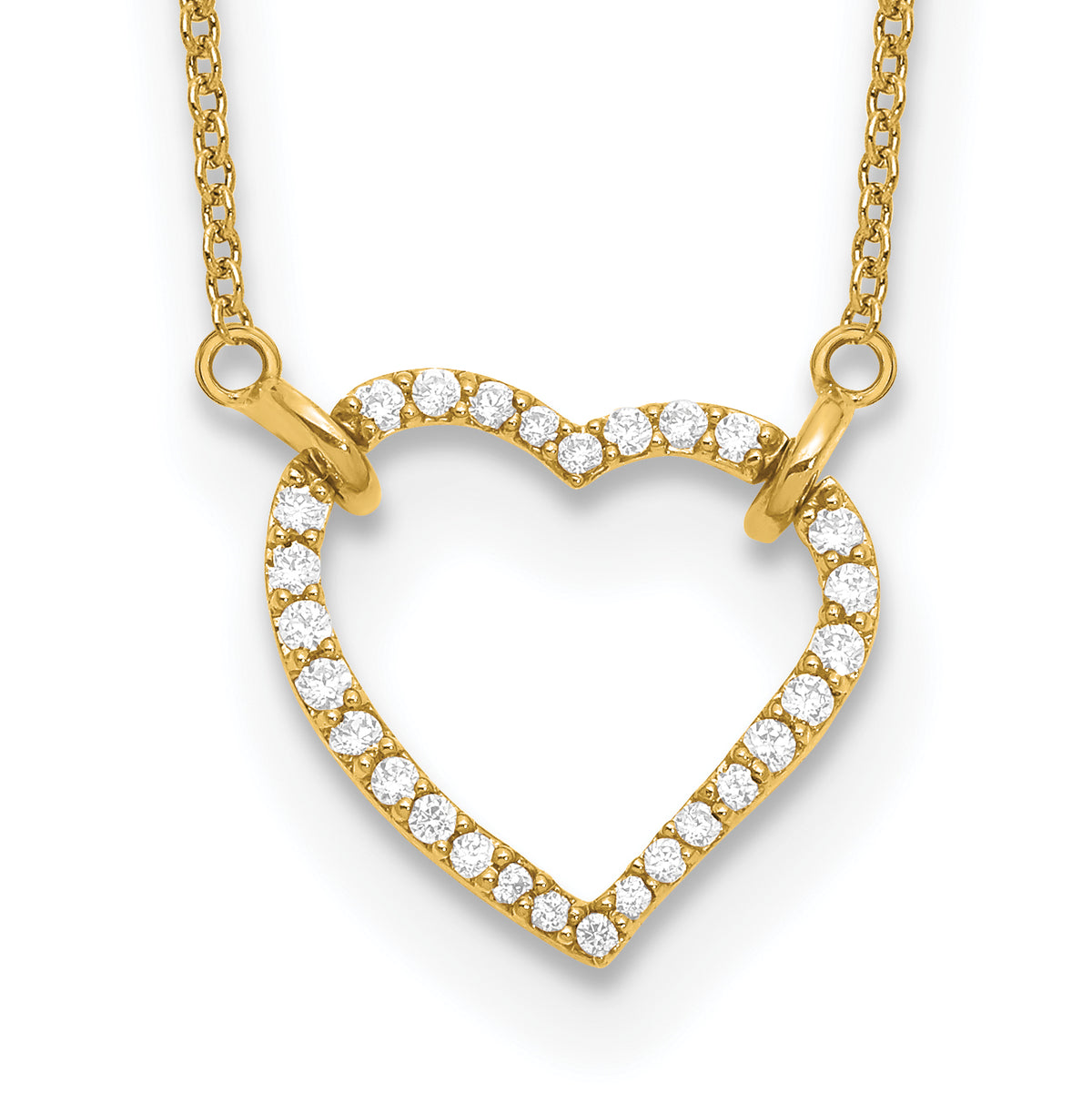 14K Lab Grown Diamond Heart Pendant Necklace