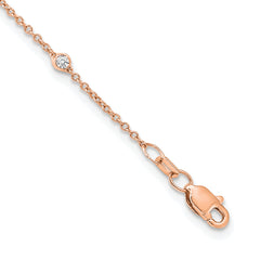 True Origin 14K Rose Gold 1/3 carat Lab Grown Diamond VS/SI  D E F  16 Station 16 Inch Necklace