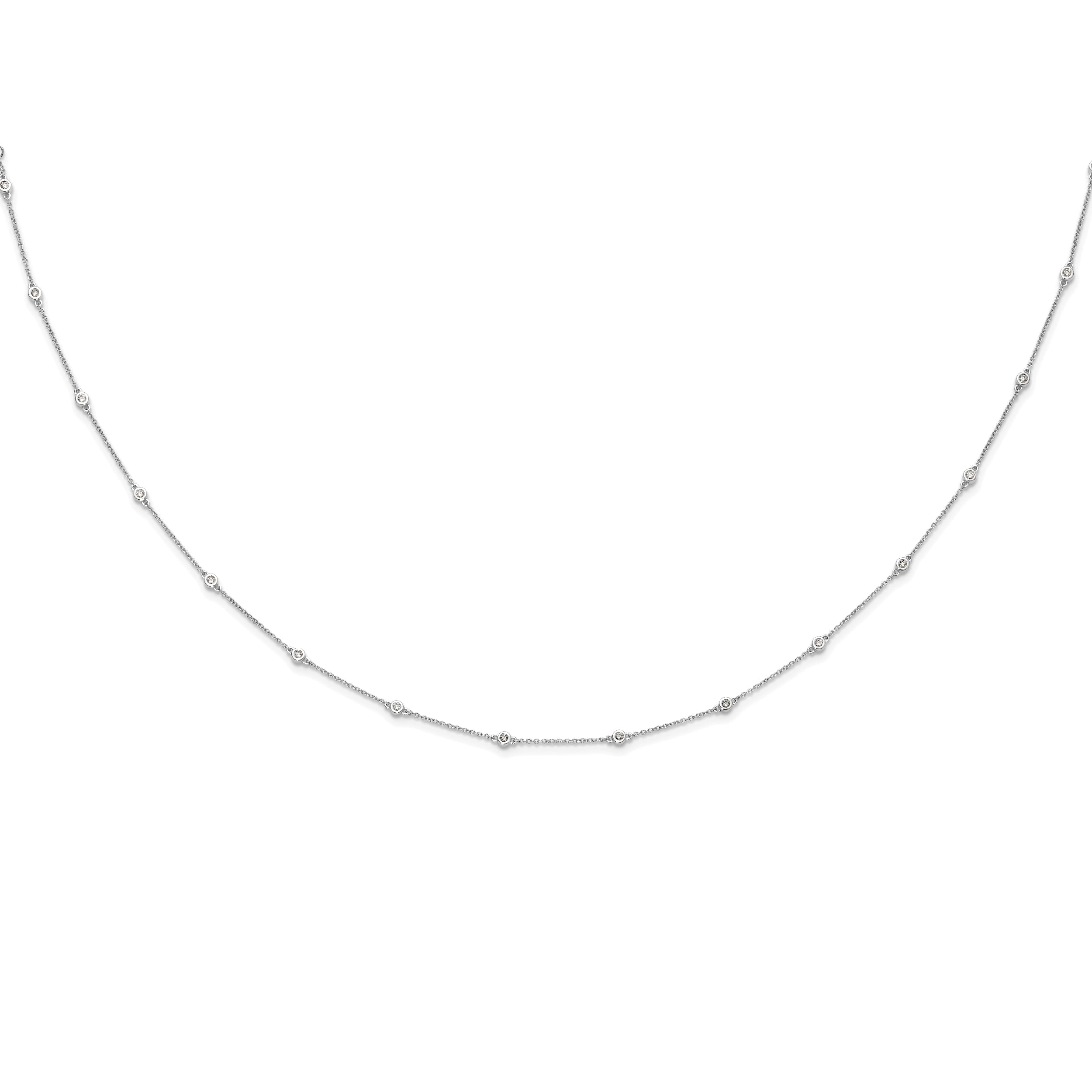 True Origin 14K White Gold 1/3 carat Lab Grown Diamond VS/SI  D E F  16 Station 16 Inch Necklace