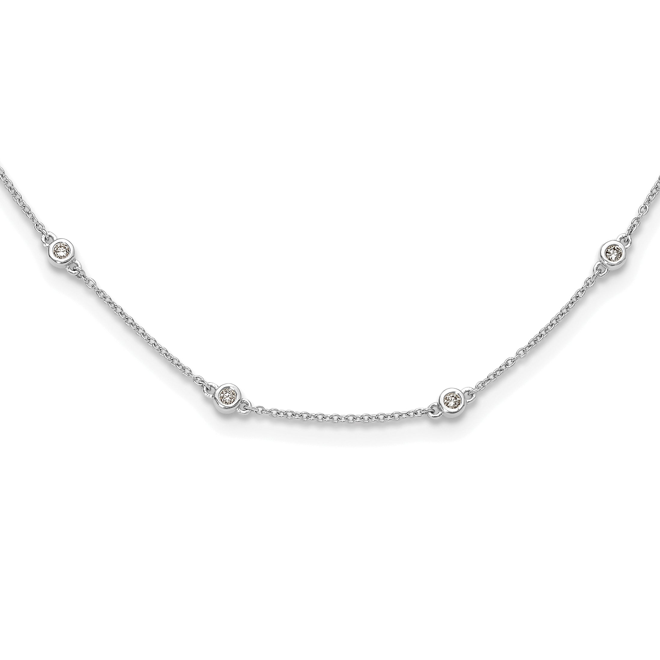 True Origin 14K White Gold 1/3 carat Lab Grown Diamond VS/SI  D E F  16 Station 16 Inch Necklace