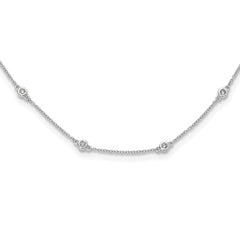 True Origin 14K White Gold 1/3 carat Lab Grown Diamond VS/SI  D E F  16 Station 16 Inch Necklace