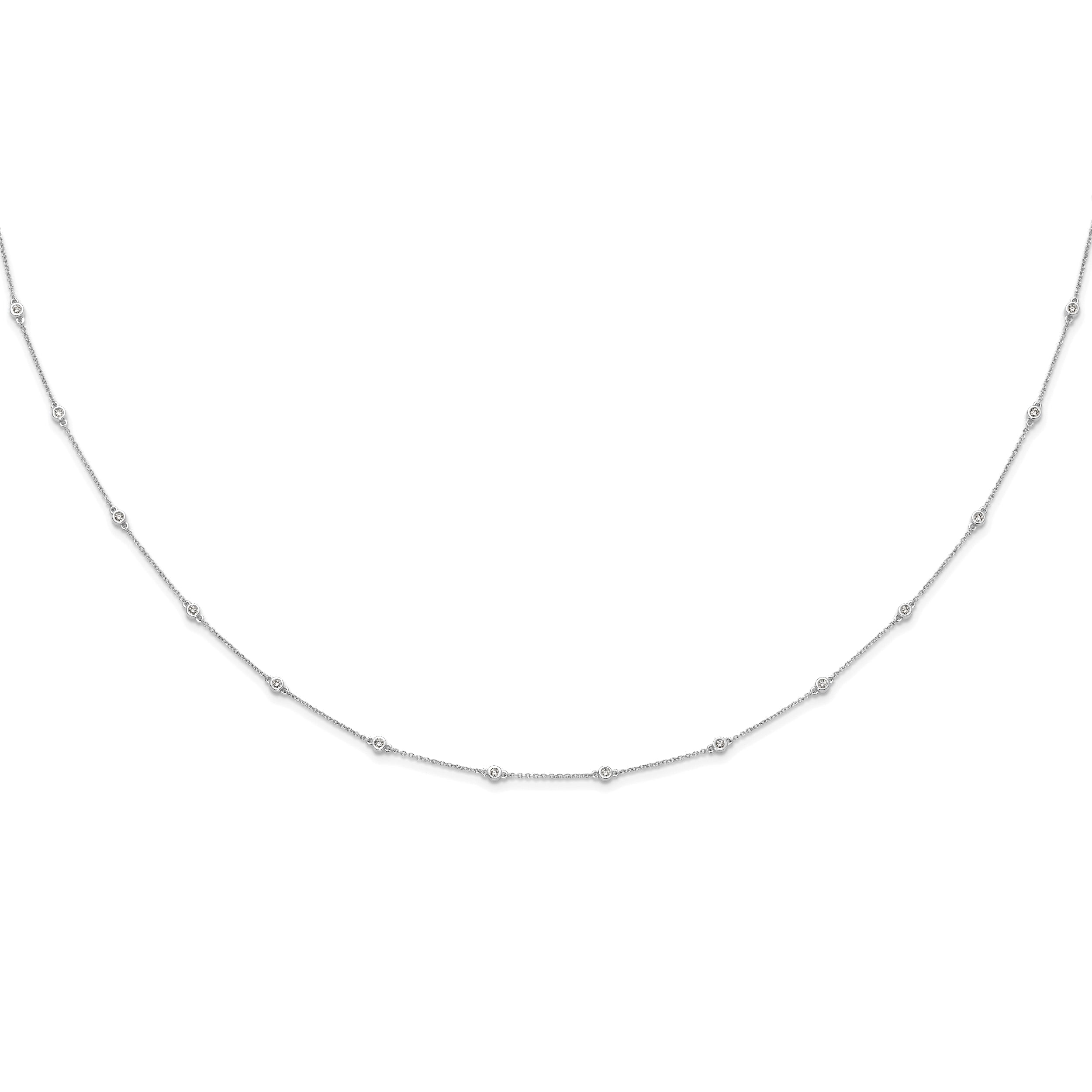 True Origin 14K White Gold 3/8 carat Lab Grown Diamond VS/SI  D E F  18 Station 18 Inch Necklace