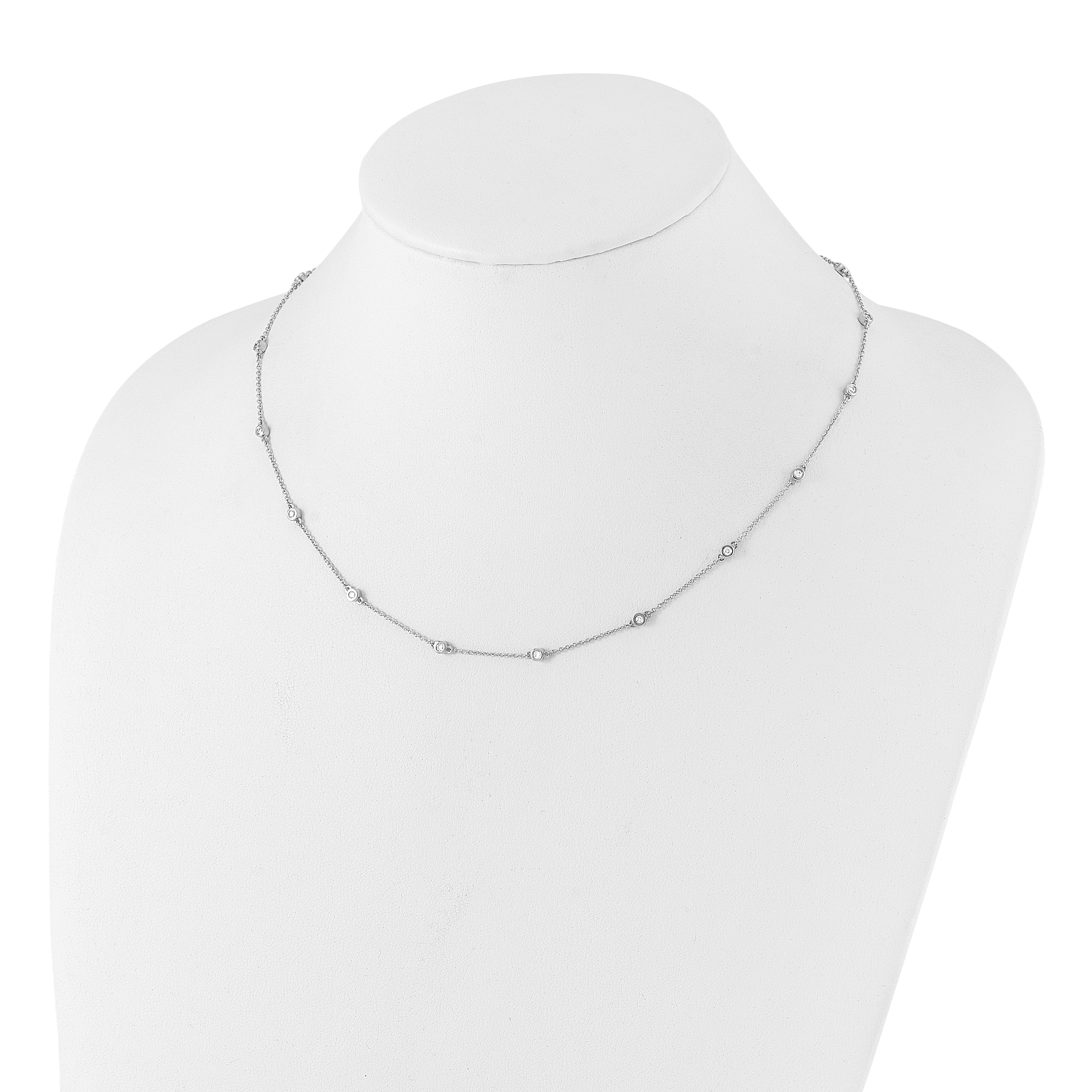 True Origin 14K White Gold 3/8 carat Lab Grown Diamond VS/SI  D E F  18 Station 18 Inch Necklace