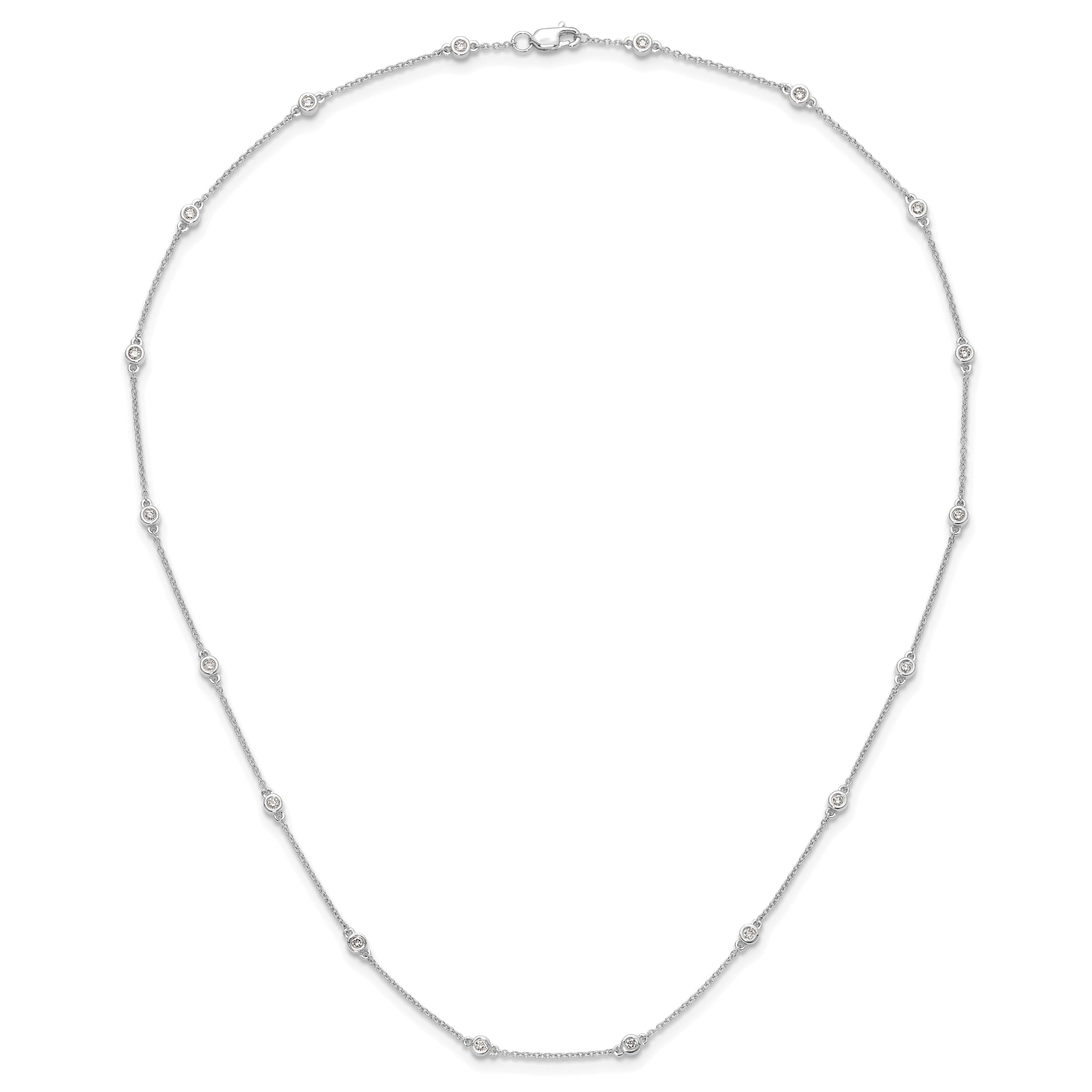 True Origin 14K White Gold 3/8 carat Lab Grown Diamond VS/SI  D E F  18 Station 18 Inch Necklace