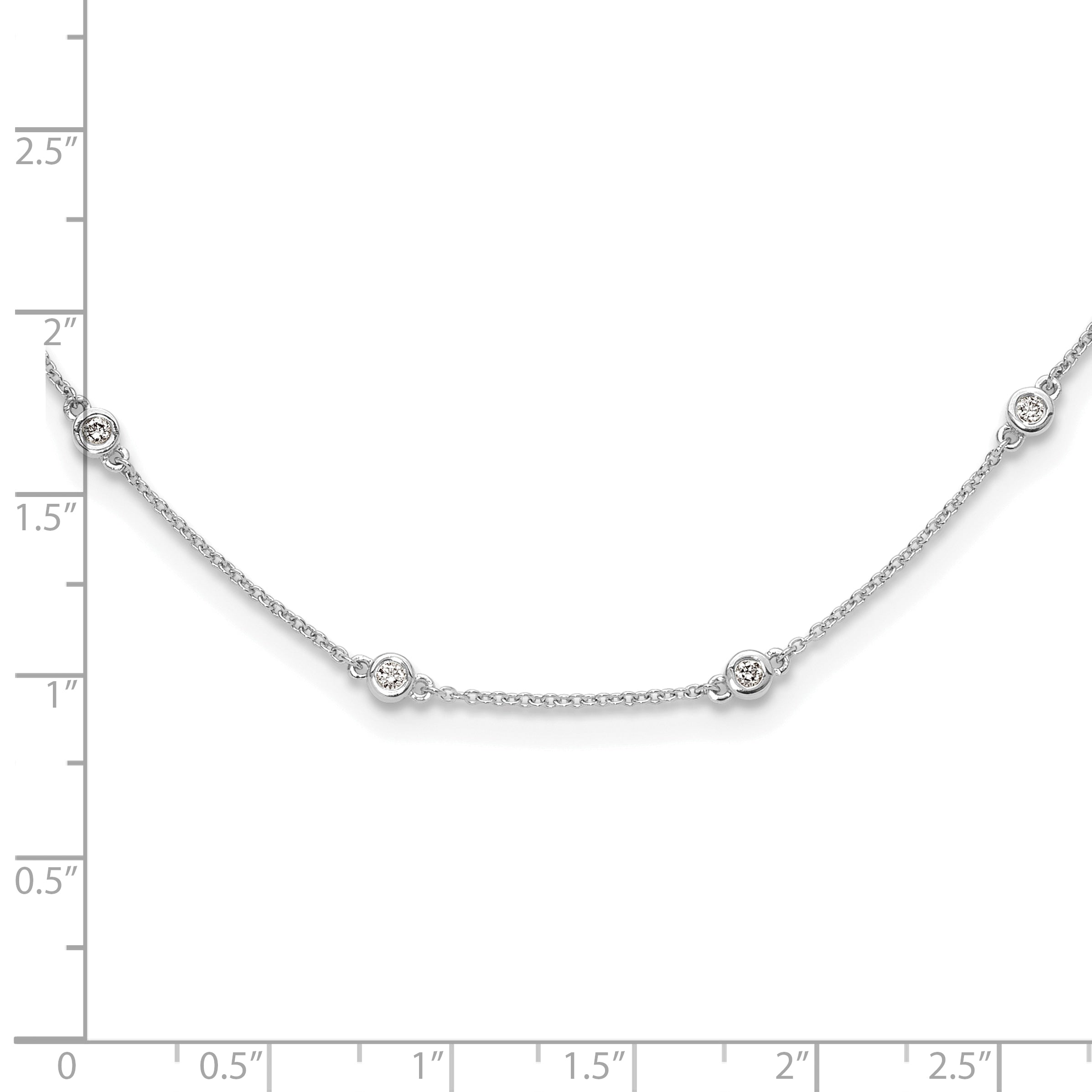 True Origin 14K White Gold 3/8 carat Lab Grown Diamond VS/SI  D E F  18 Station 18 Inch Necklace