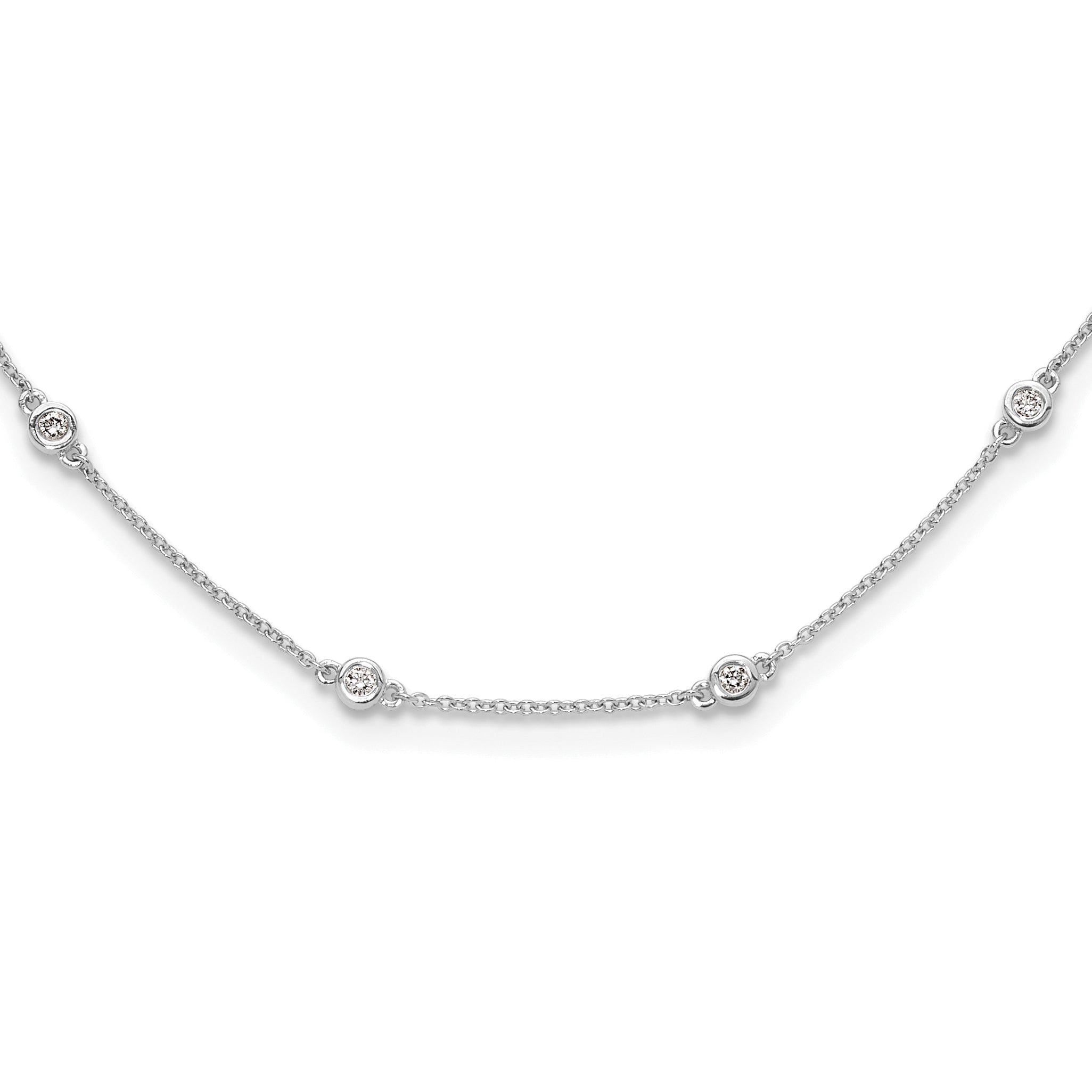 True Origin 14K White Gold 3/8 carat Lab Grown Diamond VS/SI  D E F  18 Station 18 Inch Necklace