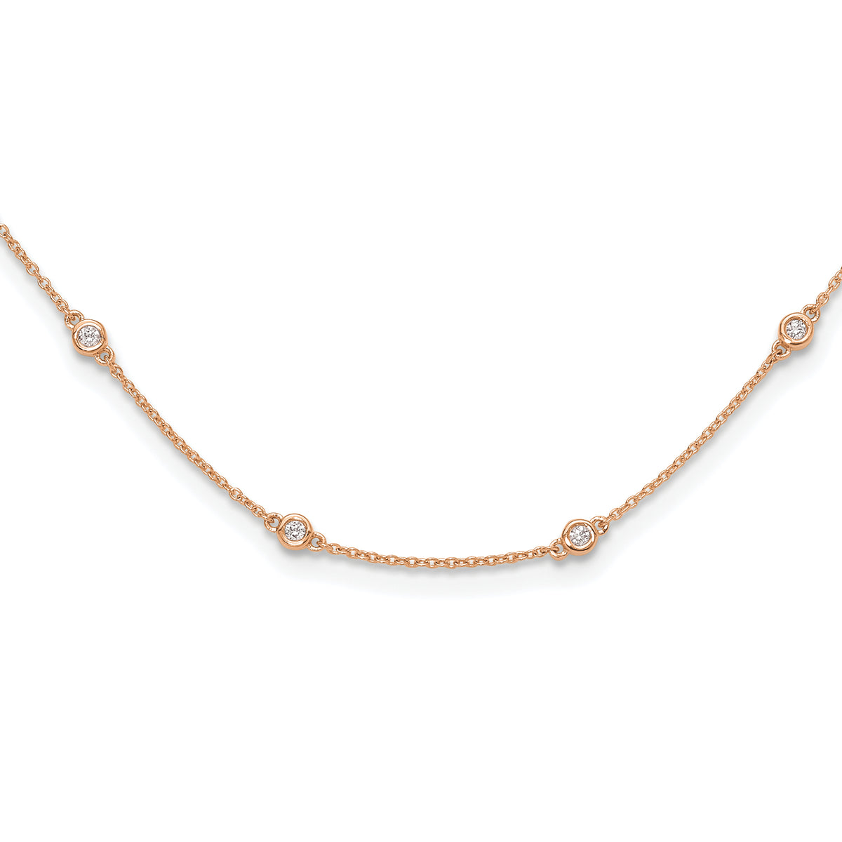 True Origin 14K Rose Gold 1/2 carat Lab Grown Diamond VS/SI  D E F  20 Station 20 Inch Necklace