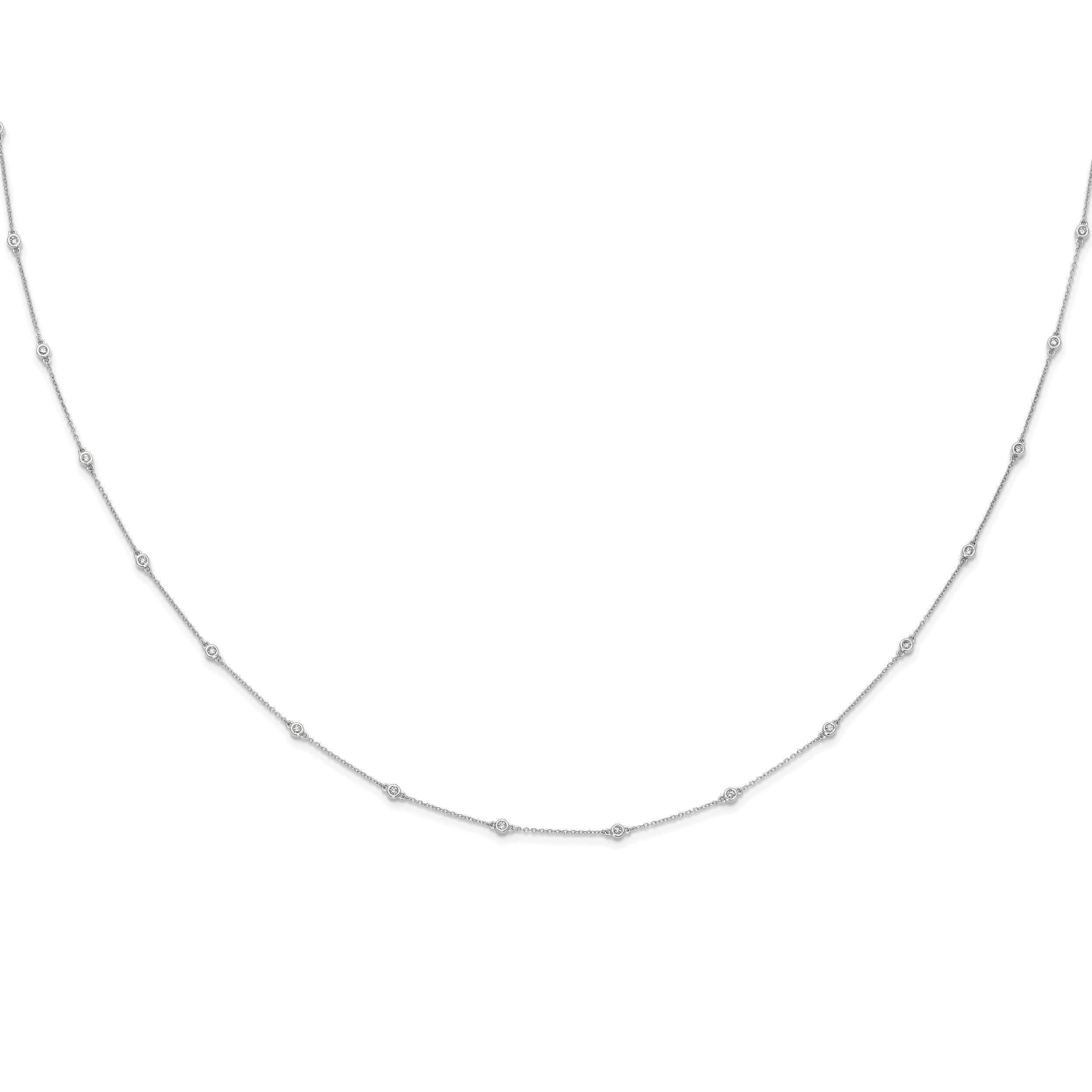 True Origin 14K White Gold 1/2 carat Lab Grown Diamond VS/SI  D E F  20 Station 20 Inch Necklace