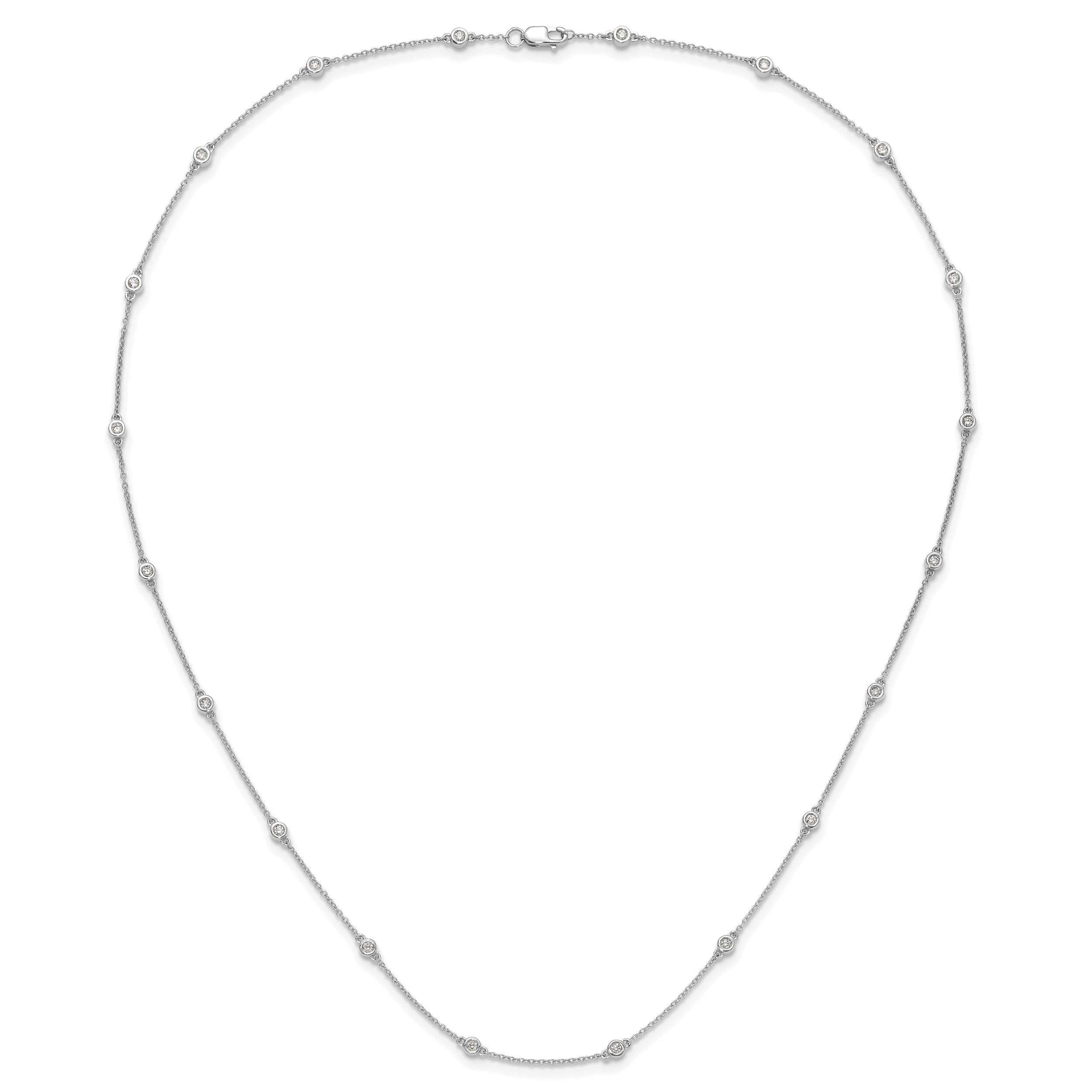 True Origin 14K White Gold 1/2 carat Lab Grown Diamond VS/SI  D E F  20 Station 20 Inch Necklace