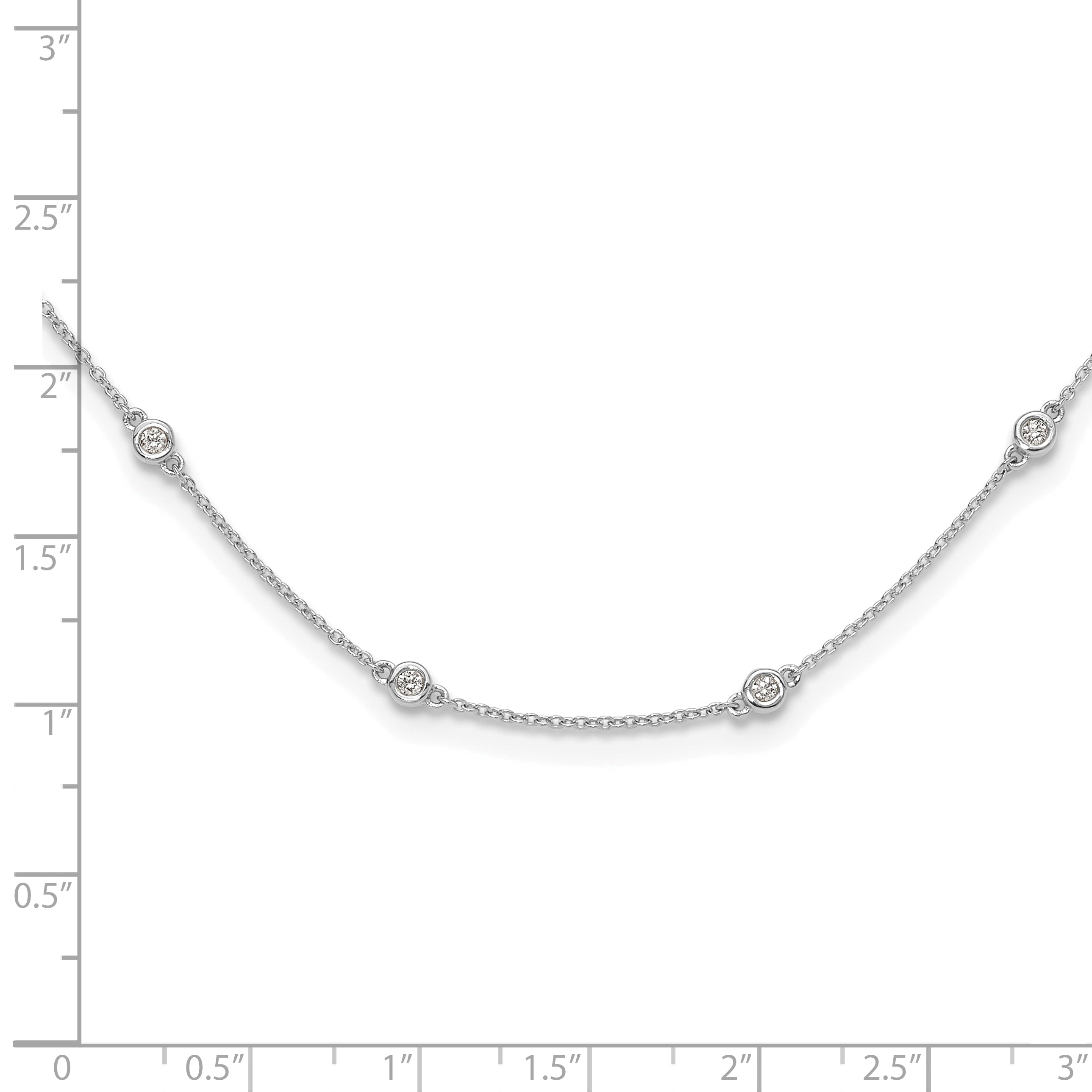 True Origin 14K White Gold 1/2 carat Lab Grown Diamond VS/SI  D E F  20 Station 20 Inch Necklace