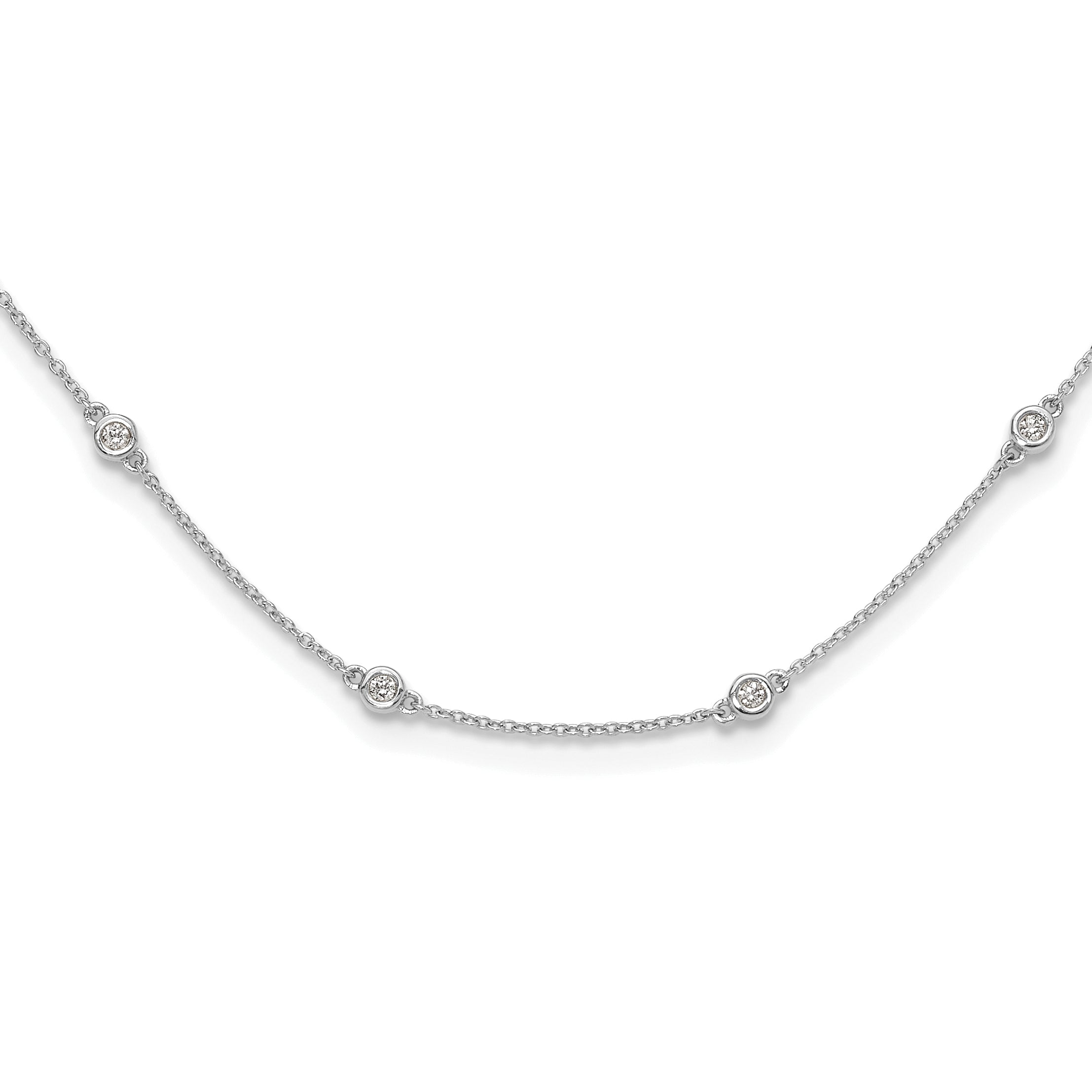 True Origin 14K White Gold 1/2 carat Lab Grown Diamond VS/SI  D E F  20 Station 20 Inch Necklace