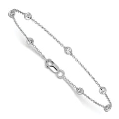 True Origin 14K White Gold 1/2 carat Lab Grown Diamond VS/SI  D E F  8 Station 8 Inch Bracelet