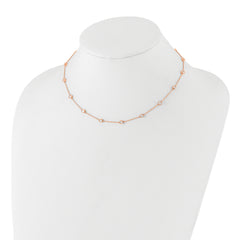 True Origin 14K Rose Gold 1 carat Lab Grown Diamond VS/SI  D E F  16 Station 16 Inch Necklace