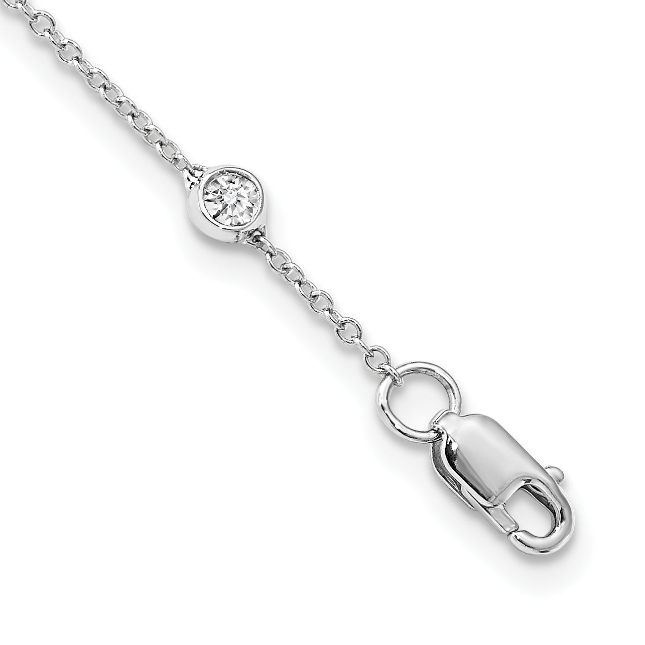 True Origin 14K White Gold 1 carat Lab Grown Diamond VS/SI  D E F  16 Station 16 Inch Necklace