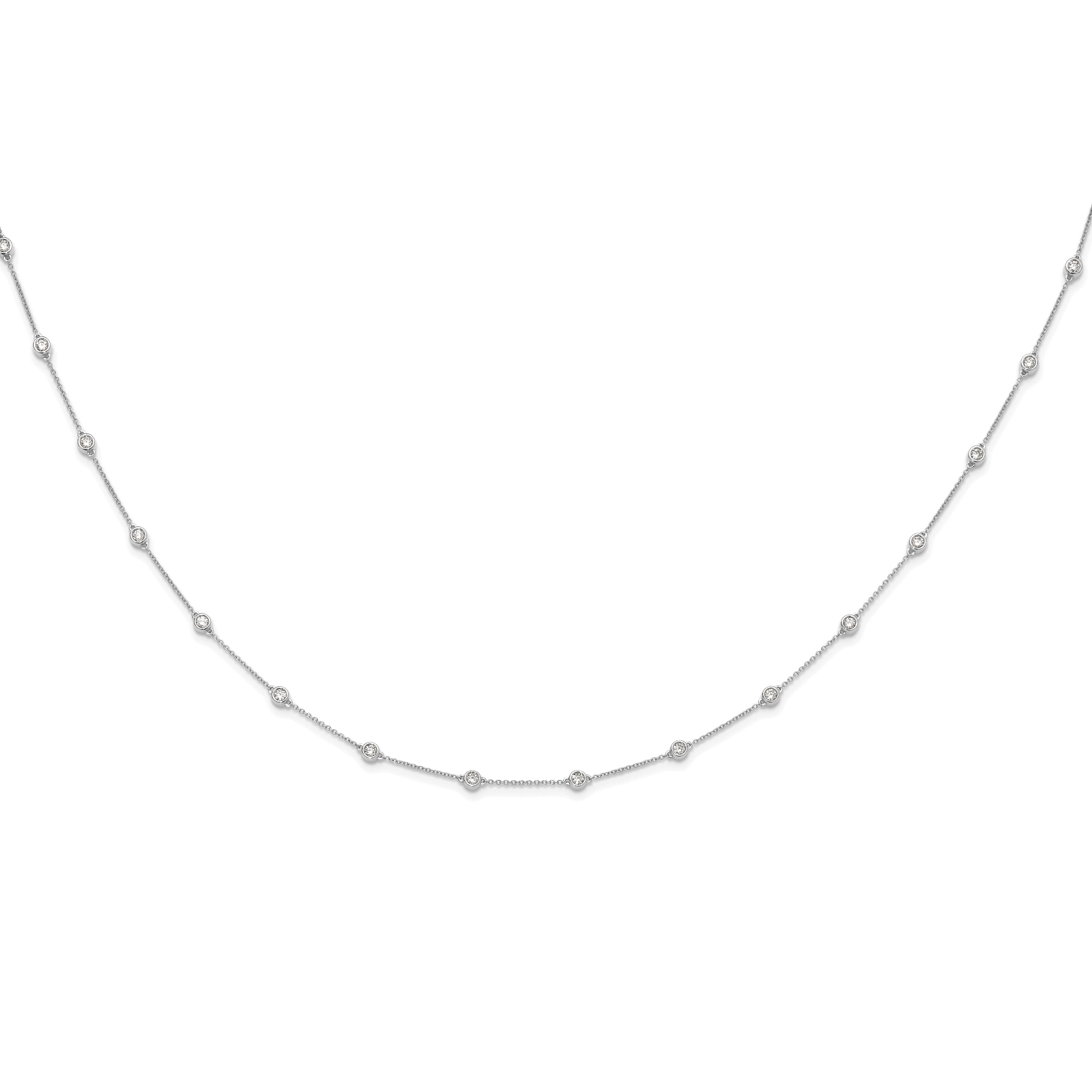 True Origin 14K White Gold 1 carat Lab Grown Diamond VS/SI  D E F  16 Station 16 Inch Necklace