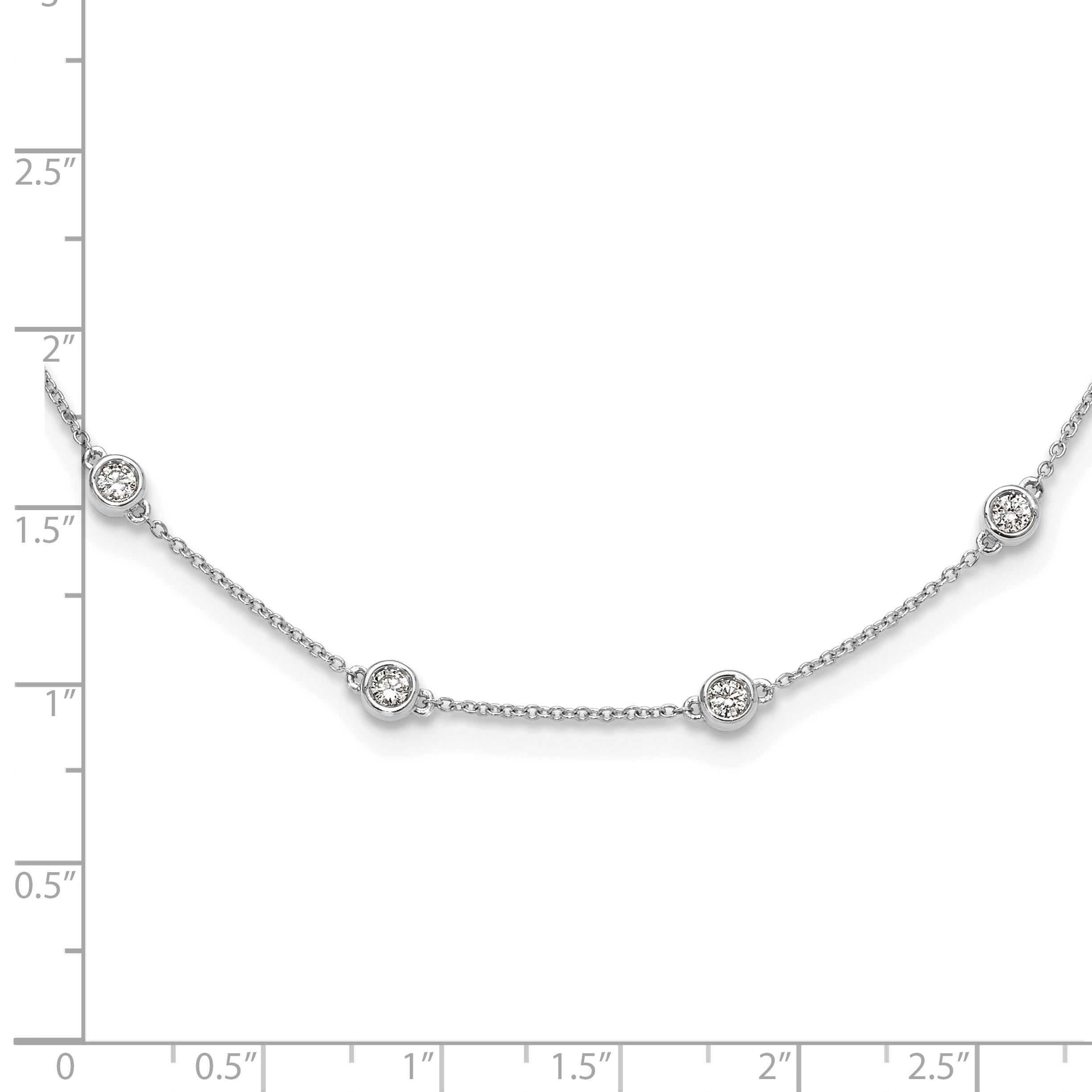 True Origin 14K White Gold 1 carat Lab Grown Diamond VS/SI  D E F  16 Station 16 Inch Necklace